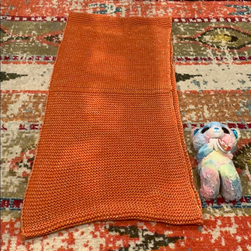 Knit infinity scarf with sparkle